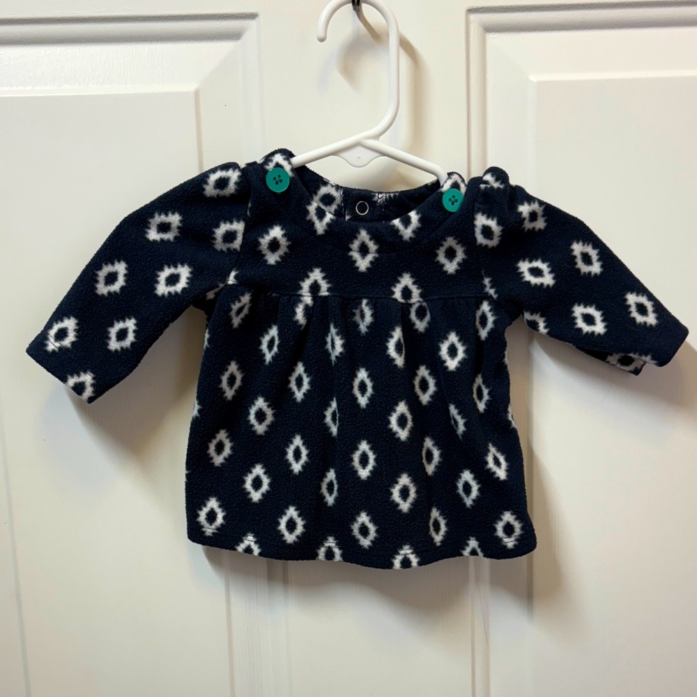 Dark Navy Fleece Long Sleeve Top